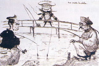 Caricature française (début XXème) : Chine et Japon tentant de 