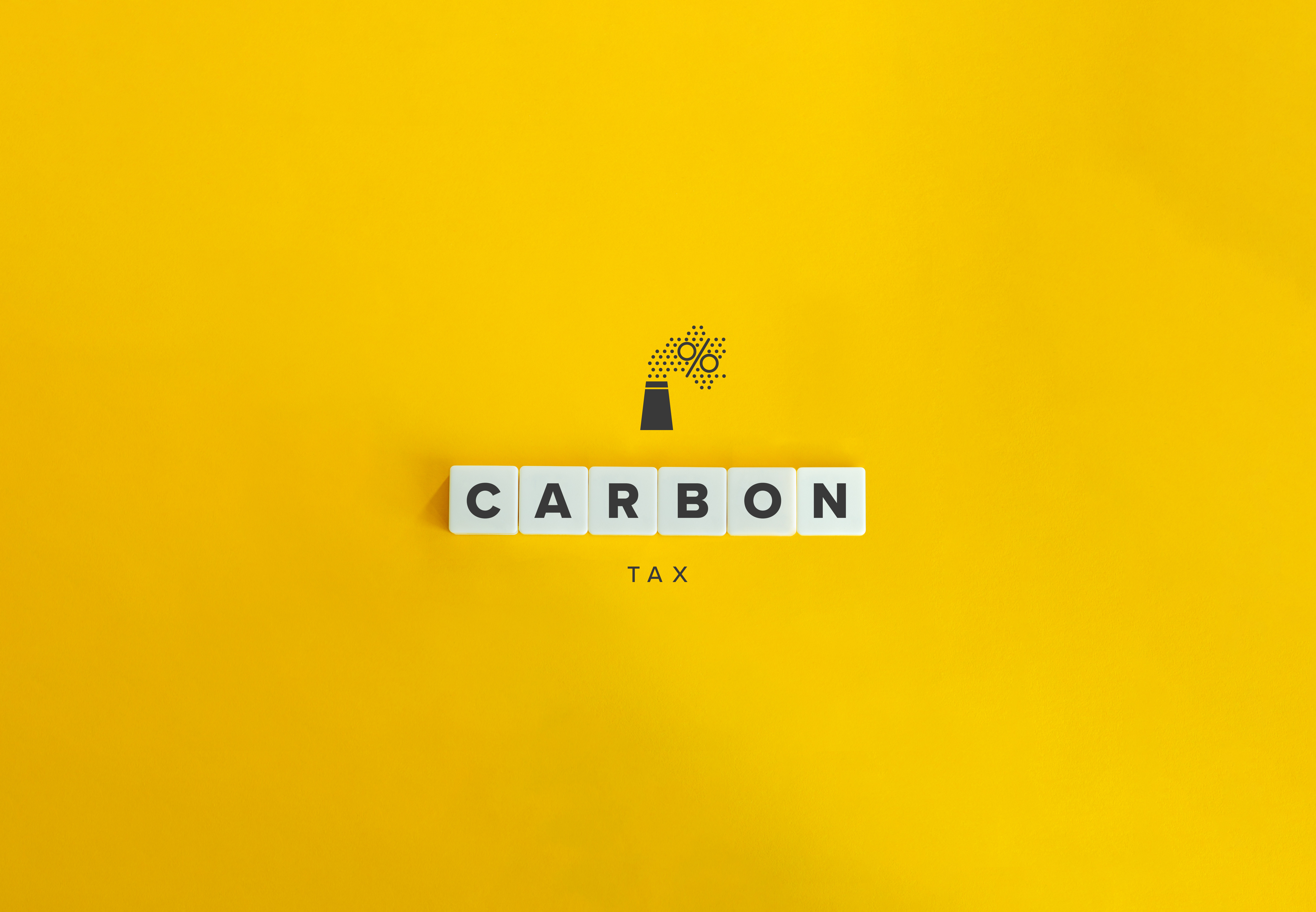 Carbon Tax and Global Responsibility for Carbon Emissions Banner and Concept. Minimal Aesthetics.